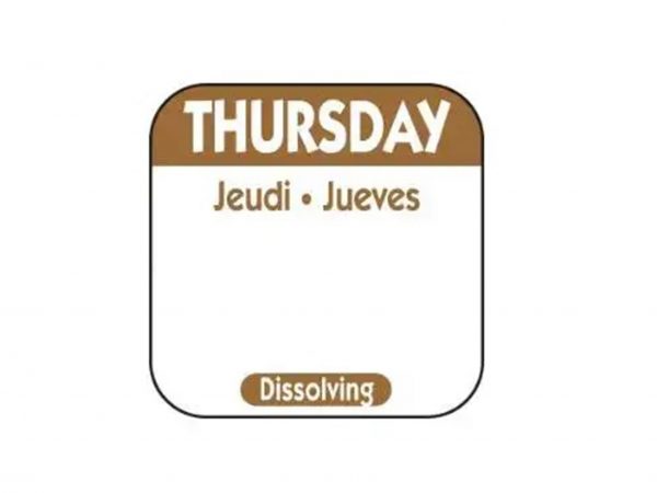 THURSDAY TRILINGUAL DISOLVING FOOD ROTATION 25MM D104