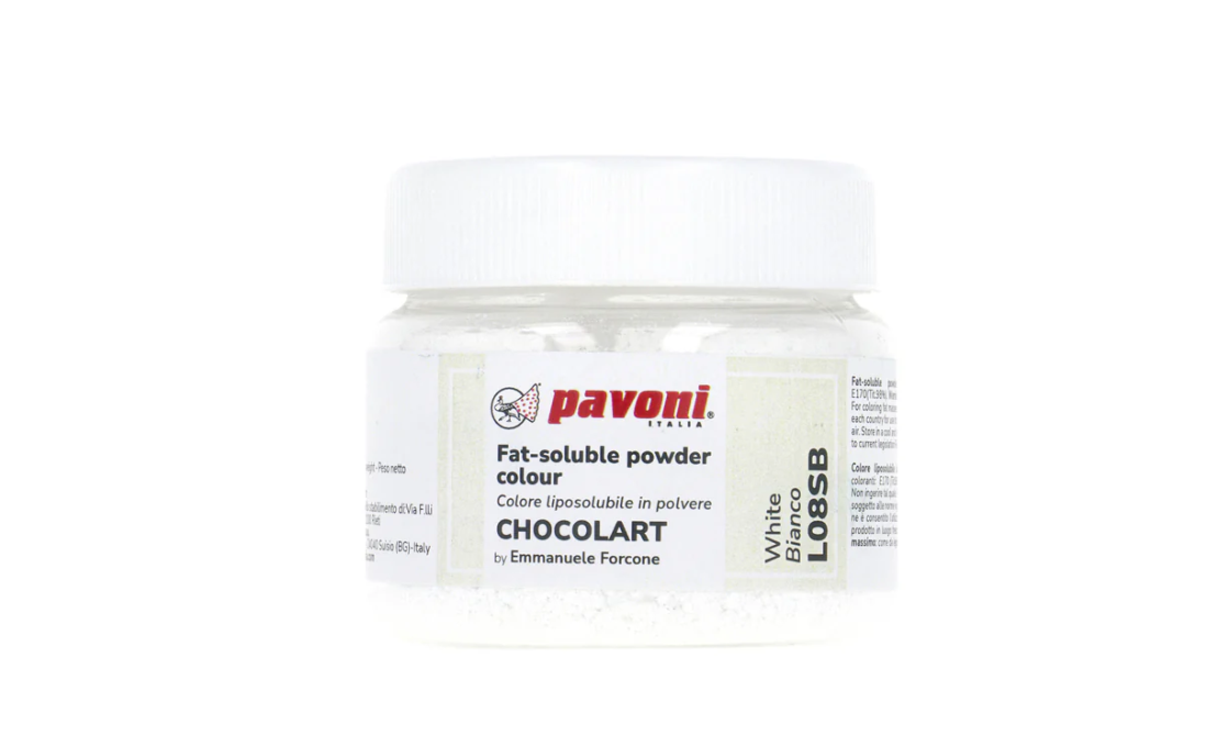 40 GR LIPOSOLUBLE COLOURS WHITE PAVONI