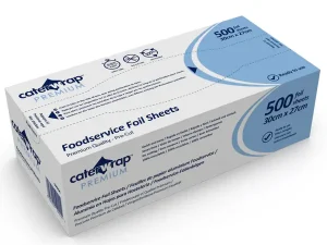 500 PCS ALUMINIUM FOIL SHEETS 27 X 30CM CATERWRAP  59M31