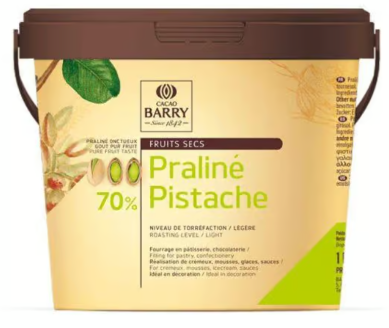 Cacao Barry - PRALINÉ - 70% PISTACHIOS - PASTE - 1KG